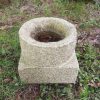 Pila Circular de Granito 34cm con Base Cuadrada